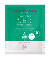 Dermacol Upokojujúca textilná hydratačná maska s CBD a konopným olejom Cannabis (Sheet Mask)