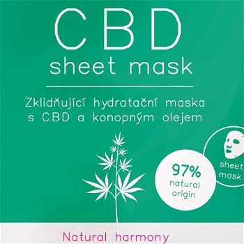Dermacol Upokojujúca textilná hydratačná maska s CBD a konopným olejom Cannabis (Sheet Mask)