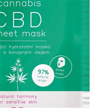 Dermacol Upokojujúca textilná hydratačná maska s CBD a konopným olejom Cannabis (Sheet Mask)