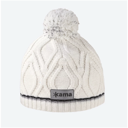 Detská pletená merino čiapky Kama B90 101 prírodne biela