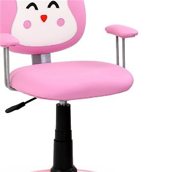 Detská stolička na kolieskach s podrúčkami Kitty - ružová / biela