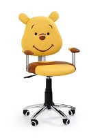 Detská stolička na kolieskach s podrúčkami Kubuś - žltá / hnedá