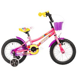 Detský bicykel DHS Daisy 1402 14" 7.0 Farba Pink, Veľkosť rámu 7" (95-110 cm)