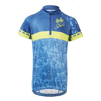 Detský cyklistický dres Silvini Scrivia CD1434 blue / lime