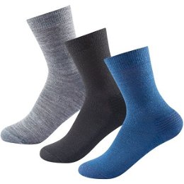 Devold DAILY MERINO MEDIUM SOCK 3PK Detské ponožky, sivá, veľkosť