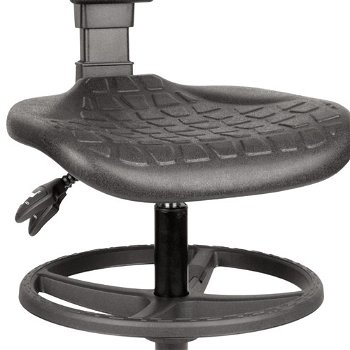 Dielenská stolička s podnožkou Laver BP RB - čierna