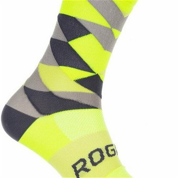 Dizajnové funkčnou ponožky Rogelli SCALE 14, reflexne žlté-čierno-šedé 007.152