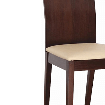 Drevená stolička, orech/ekokoža béžová, ABRIL