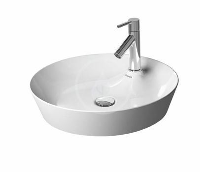 DURAVIT - Cape Cod Umývadlo na dosku, priemer 480 mm, bez prepadu, s otvorom na batériu, DuraCeram, biela 2328480000