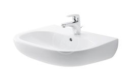 DURAVIT - D-Code Umývadlo, 550x430 mm, s prepadom, s otvorom na batériu, biela 23105500002