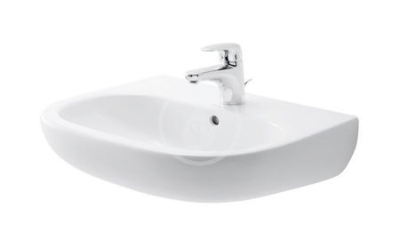 DURAVIT - D-Code Umývadlo, 60x46 cm, s prepadom, s otvorom na batériu, biela 23106000002