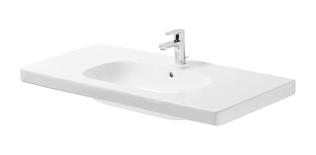 DURAVIT - D-Code Umývadlo nábytkové, 1050x480 mm, s prepadom, s otvorom na batériu, biela 03421000002