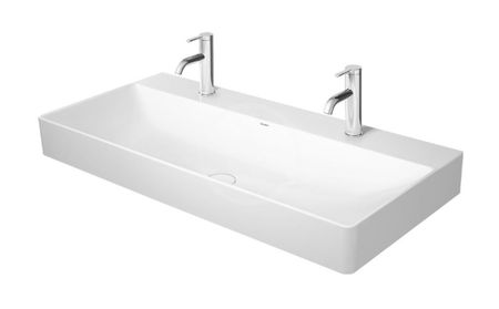 DURAVIT - DuraSquare Dvojumývadlo, 1000x470 mm, s 2 otvormi na batérie, DuraCeram, alpská biela 2353100043