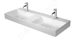 DURAVIT - DuraSquare Dvojumývadlo, 1200x470 mm, bez prepadu, 2 otvory na batérie, DuraCeram, biela 2353120041