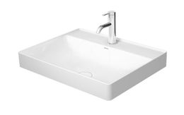 DURAVIT - DuraSquare Umývadlová misa, 600x470 mm, bez prepadu, s otvorom na batériu, DuraCeram, biela 2354600041