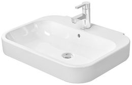 DURAVIT - Happy D.2 Umývadlo, 600x475 mm, s prepadom, s otvorom na batériu, biela 2316600000