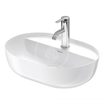 DURAVIT - Luv Umývadlo na dosku, 500x350 mm, bez prepadu, s otvorom na batériu, WonderGliss, biela 03805000001