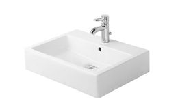 DURAVIT - Vero Umývadlo, 600x470 mm, s prepadom, s otvorom na batériu, biela 0454600000