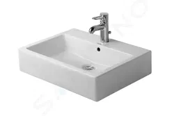 DURAVIT - Vero Umývadlo na dosku, 595x465 mm, s prepadom, s otvorom na batériu, biela 0452600000