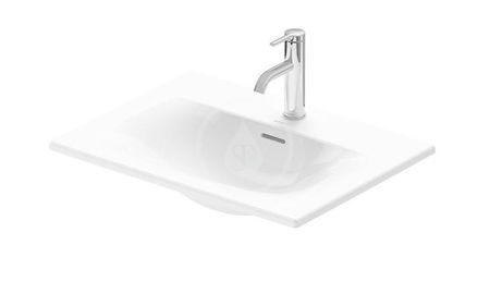 DURAVIT - Viu Umývadlo na dosku, 60x45 cm, zápustné, s prepadom, s otvorom na batériu, WonderGliss, biela 03856000001