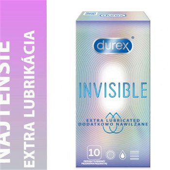 Durex Invisible Extra Lubricated krabička SK distribúcia 10 ks