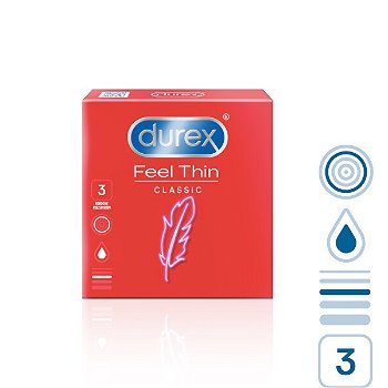 Durex Kondomy Feel Thin Classic 3 ks