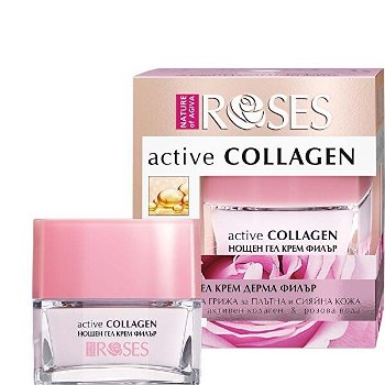 ELLEMARE Nočný gélový krém pre zrelú pleť Roses Active Collagen (Wrinkle Filler Gel Cream) 30 ml