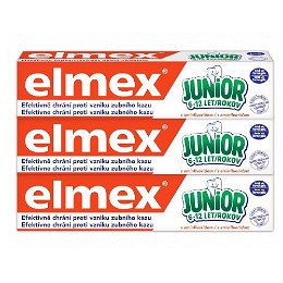 Elmex Detská zubná pasta Junior Trio 3 x 75 ml