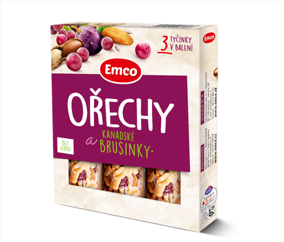 Emco Tyčinka Orechy a brusnica 3x 35 g