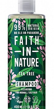 Faith in Nature Čistiace prírodné šampón pre normálne a mastné vlasy Tea Tree ( Clean sing Shampoo) 400 ml