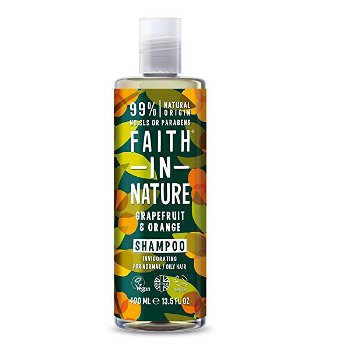 Faith in Nature Povzbudzujúci prírodný šampón pre normálne až mastné vlasy Grapefruit & Pomaranč ( Invigo rating Shampoo) 400 ml