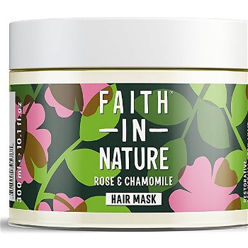Faith in Nature Regeneračná prírodné maska pre normálne a suché vlasy Růže a harmanček ( Hair Mask) 300 ml