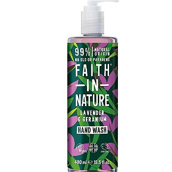 Faith in Nature Tekuté mydlo na ruky Levandule a pelargónie (Hand Wash) 400 ml
