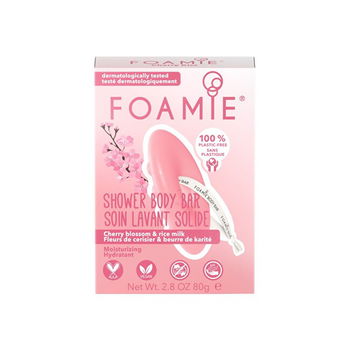 Foamie Hydratačné sprchové mydlo Cherry Kiss With Cherry Blossom and Rice Milk (Shower Body Bar) 80 g