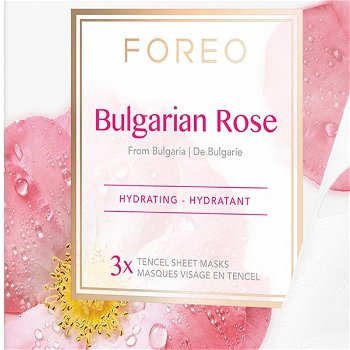 Foreo Hydratačná pleťová maska pre suchú a unavenú pleť Bulgarian Rose ( Hydrating Sheet Mask) 3 x 20 g