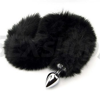 FURRY FANTASY BLACK PANTHER TAIL BUTT PLUG