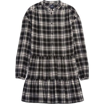 GAP LS PLAID TIERED Dámske šaty, čierna, veľkosť