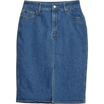 GAP V-DENIM MIDI Dámska sukňa, tmavo modrá, veľkosť