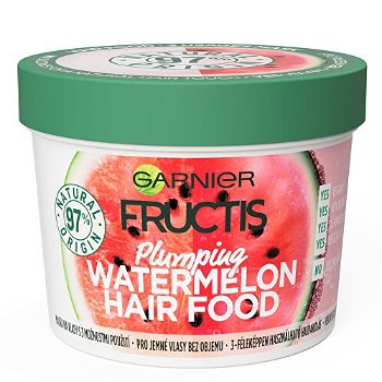 Garnier Maska na vlasy pre jemné vlasy bez objemu Fructis Hair Food (Watermelon Plumping Mask) 390 ml