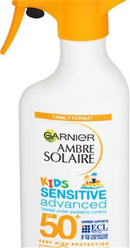 Garnier Ochranný krém proti UVB, UVA a dlouhovlnnému UVA SPF 50+ Ambre Solaire Kids Sensitiv e Advanced 300 ml