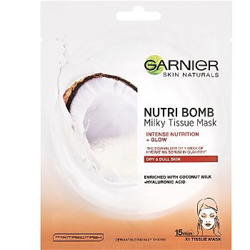 Garnier Textilná pleťová maska s kokosovým mliekom pre suchú pleť Skin Naturals (Milky Tissue Mask) 28 g