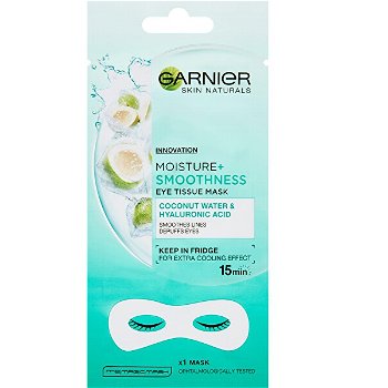 Garnier Vyhladzujúca očná maska s kokosovou vodou a kyselinou hyaluronovou (Eye Tissue Mask) 6 g