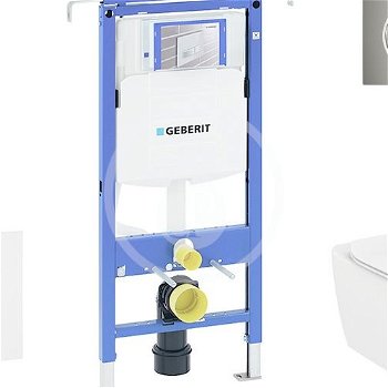 GEBERIT - Duofix Modul na závesné WC s tlačidlom Sigma01, lesklý chróm + Ideal Standard Tesi - WC a doska, Rimless, SoftClose 111.355.00.5 NE2