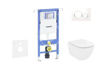 GEBERIT - Duofix Modul na závesné WC s tlačidlom Sigma20, biela/lesklý chróm + Ideal Standard Tesi - WC a doska 111.355.00.5 NF4