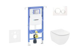 GEBERIT - Duofix Modul na závesné WC s tlačidlom Sigma20, biela/lesklý chróm + Ideal Standard Tesi - WC a doska 111.355.00.5 NF4