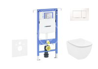 GEBERIT - Duofix Modul na závesné WC s tlačidlom Sigma30, biela/lesklý chróm + Ideal Standard Tesi - WC a doska 111.355.00.5 NF5