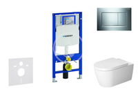 GEBERIT - Duofix Modul na závesné WC s tlačidlom Sigma30, lesklý chróm/chróm mat - Duravit ME by Starck - WC a doska, Rimless, SoftClose 111.300.00.5 NM6