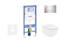 GEBERIT - Duofix Modul na závesné WC s tlačidlom Sigma30, lesklý chróm/chróm mat + Ideal Standard Tesi - WC a doska, Rimless, SoftClose 111.355.00.5 NE6