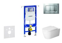 GEBERIT - Duofix Modul na závesné WC s tlačidlom Sigma30, matný chróm/chróm + Duravit ME by Starck - WC a doska, Rimless, SoftClose 111.355.00.5 NM7