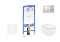 GEBERIT - Duofix Modul na závesné WC s tlačidlom Sigma30, matný chróm/chróm + Ideal Standard Tesi - WC a doska, Rimless, SoftClose 111.355.00.5 NE7